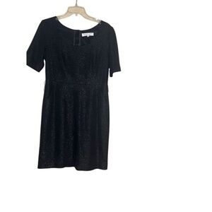Trina Turk Women's Black Sparkle Short Dress Size 8 Party Cocktail Wool Blend